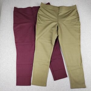 Nicki Minaj Collection 2 Pack Leggings XXXL Olive Green Burgundy High Rise Pants